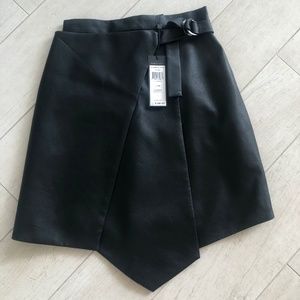 BCBG Max Azria Yulissa Faux Leather Wrap Skirt XS